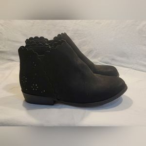Black suede ankle booties